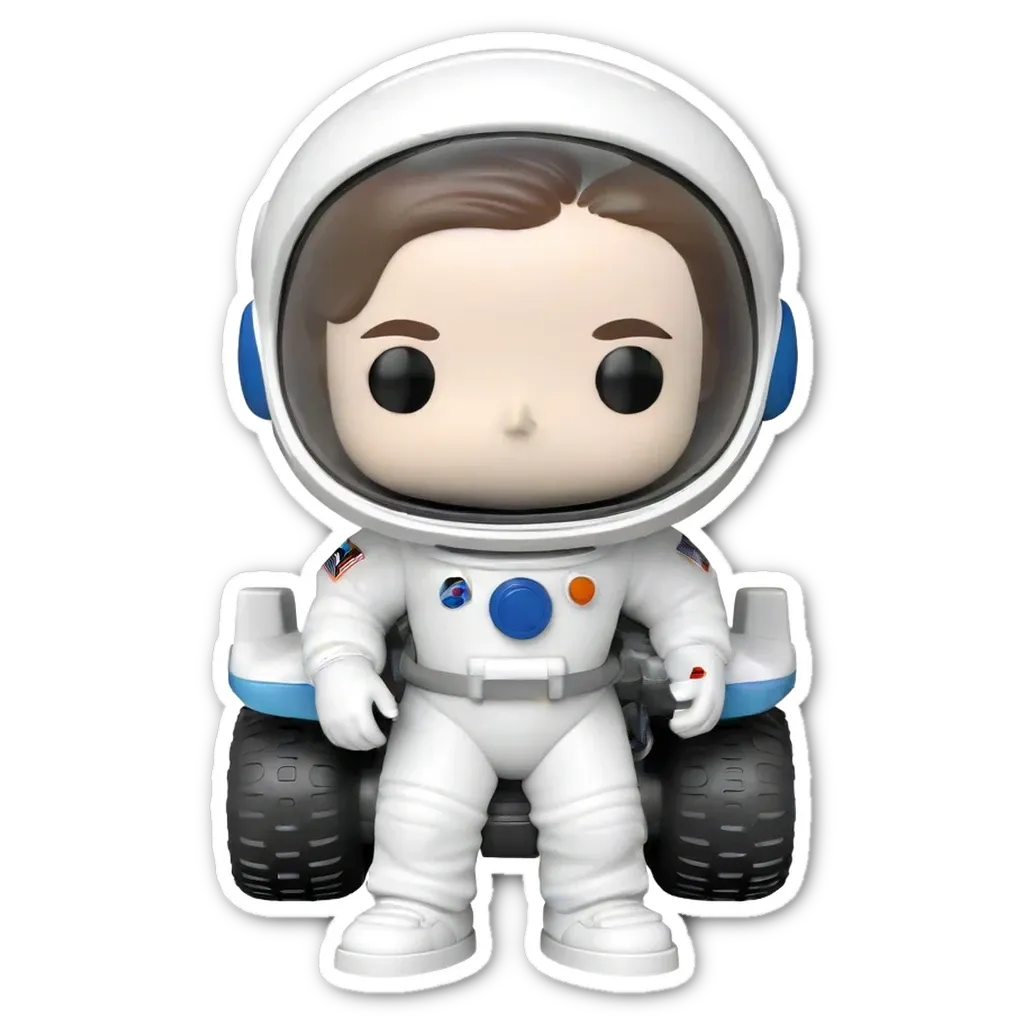 A space man in a plastic space suit.