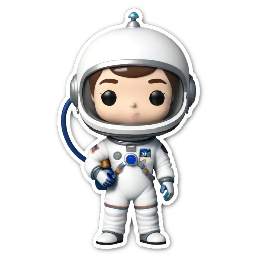 A pop figure in space wearing the helmet and standing with the hand on the hip.