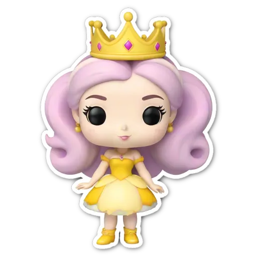 A pop up toy that is pink and has a crown on it.