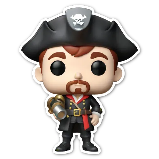 A colorful toy that is of the pop-up variety and has a pirate on the front.