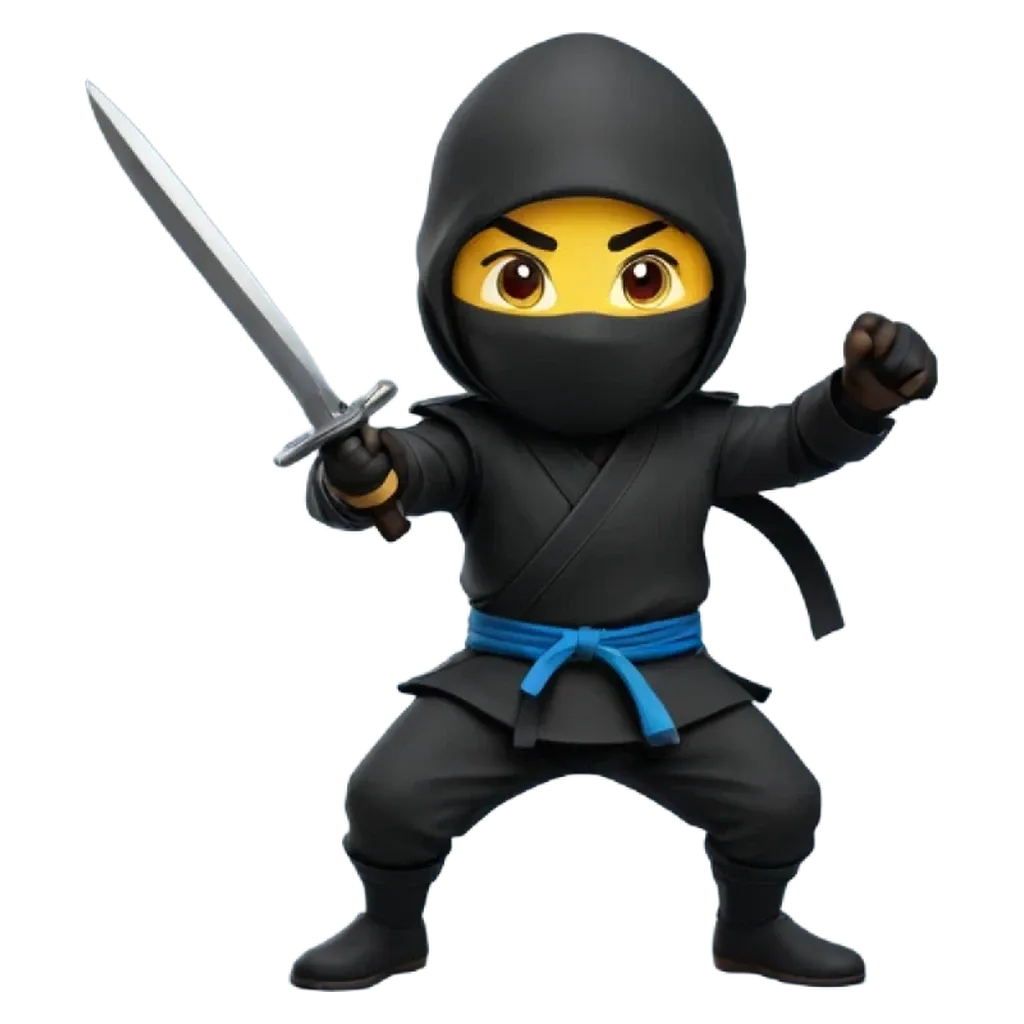 A character that looks like a ninja with a katana sword.