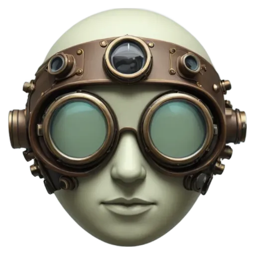 A person wearing a steampunk style mask with goggles.