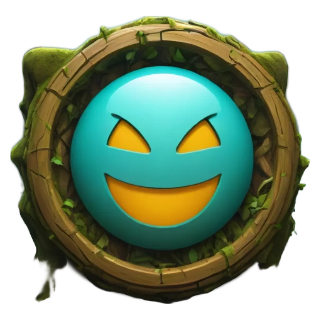 A logo for an app has a face on it with yellow eyes and a green mouth.