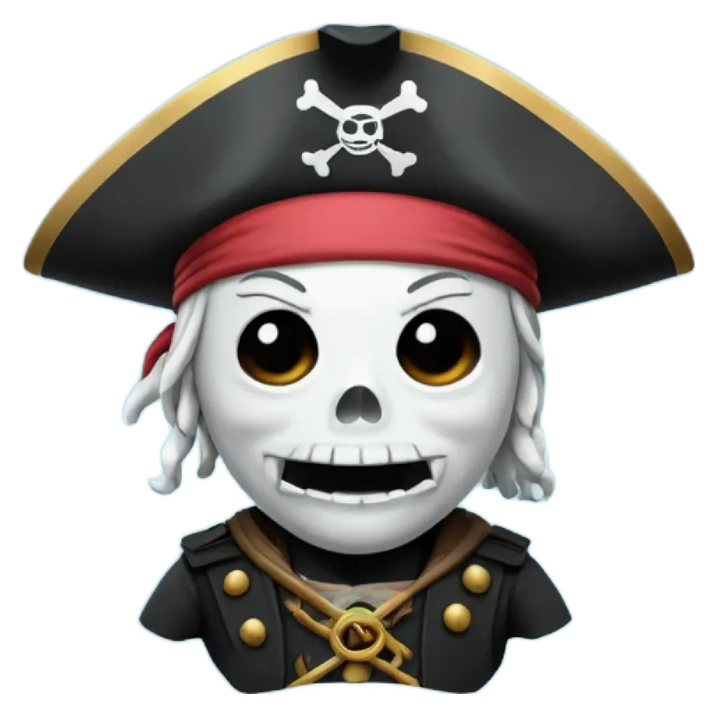 A face with a skeleton hat on that is a pirate.