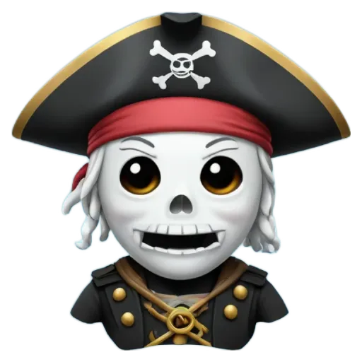 A face with a skeleton hat on that is a pirate.