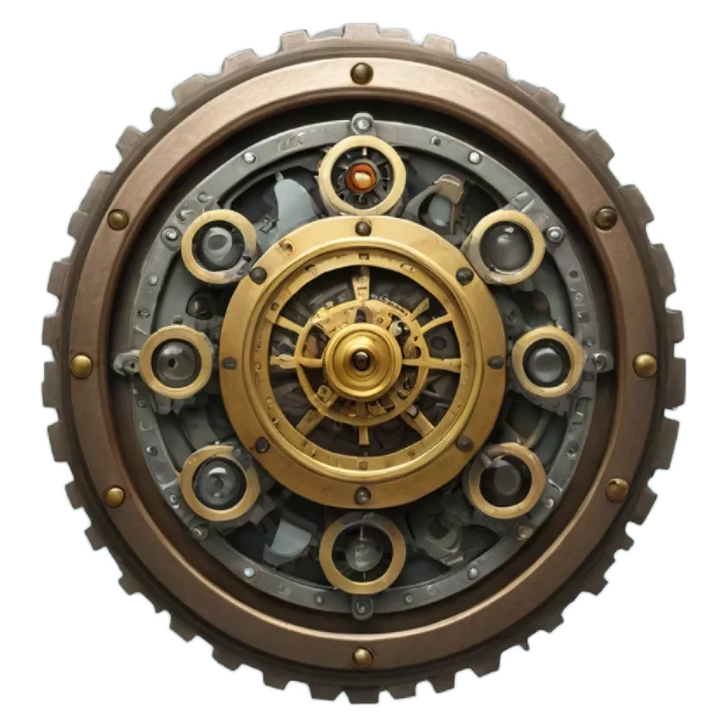 A very detailed and complex clock that is the center of a round object.