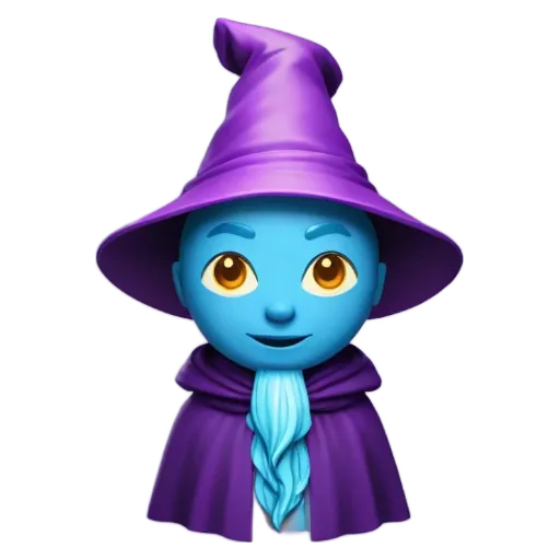 An emote is wearing a purple wizard robe and a purple cape.