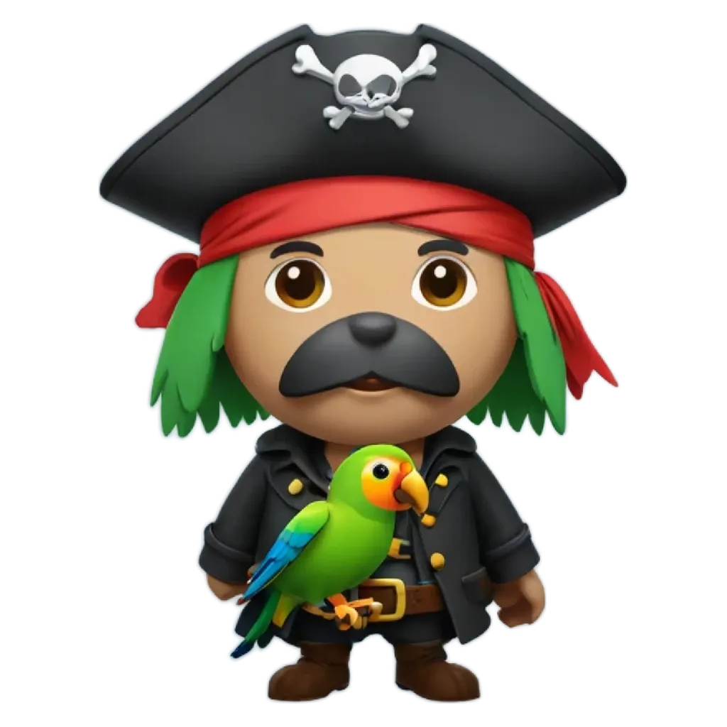 a boy in a pirate costume holding a parrot.