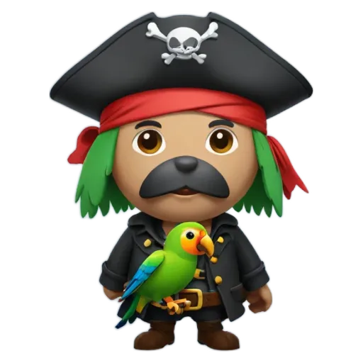 a boy in a pirate costume holding a parrot.