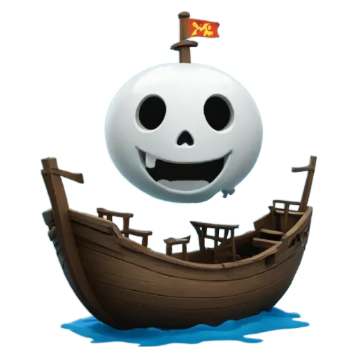 A fun game image of a skull on a ship.