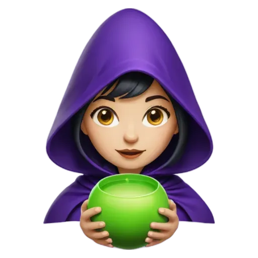 A girl is holding a green ball and wearing a purple hoodie.