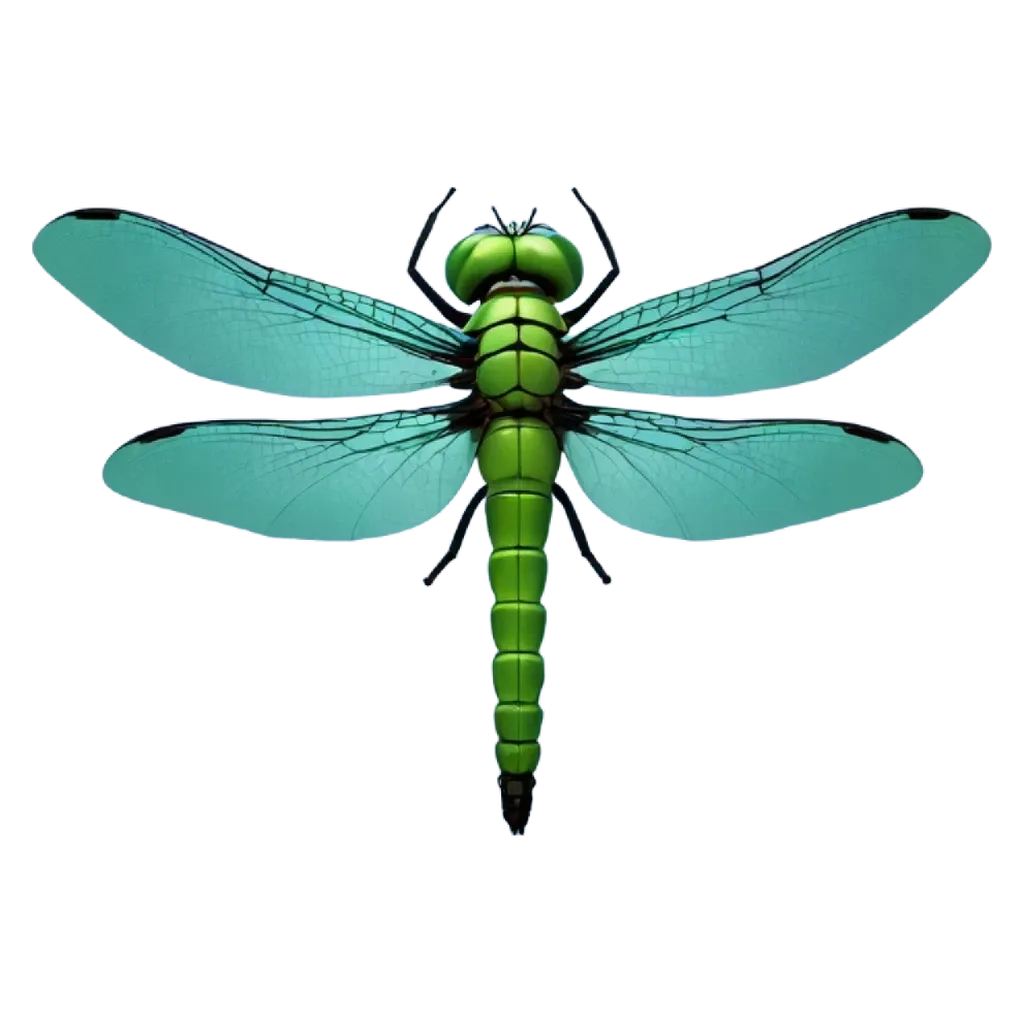 A closeup of a dragonfly with a black background.