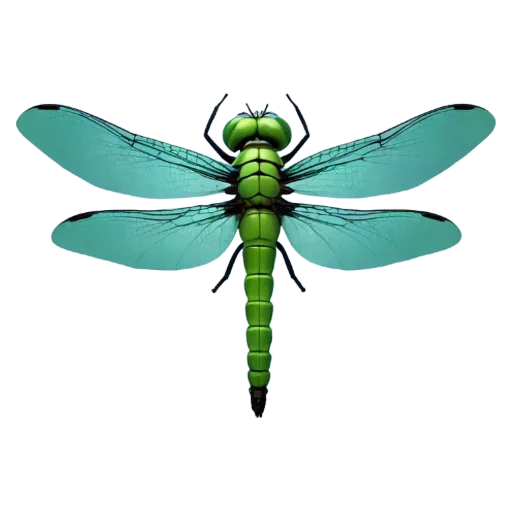 A closeup of a dragonfly with a black background.