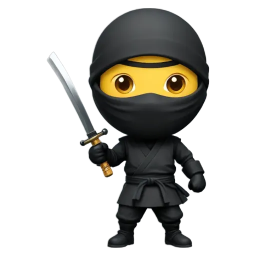 A character that looks like a ninja holding a sword.