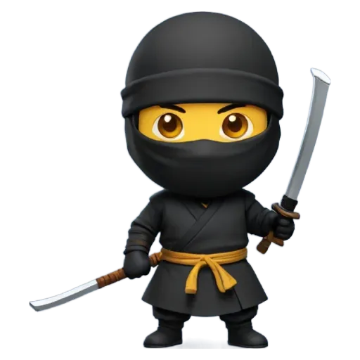 A cartoon image of a black character holding a sword.