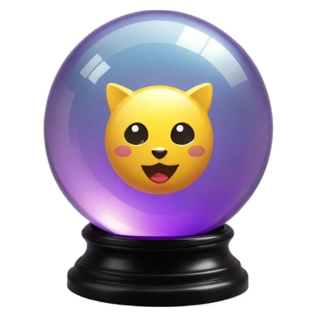 A cat face is on a sphere with the number 4 on it.