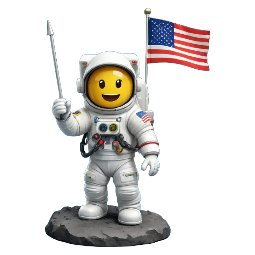 A Lego figure holding a flag is on a black background.