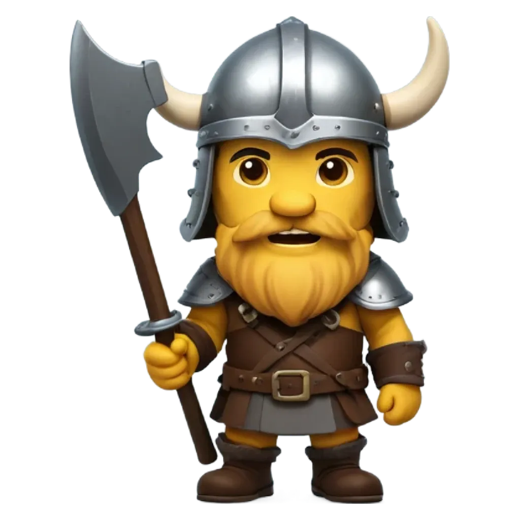 A character that looks like a Viking holding a shield.