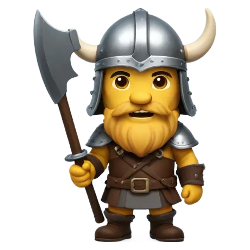 A character that looks like a Viking holding a shield.