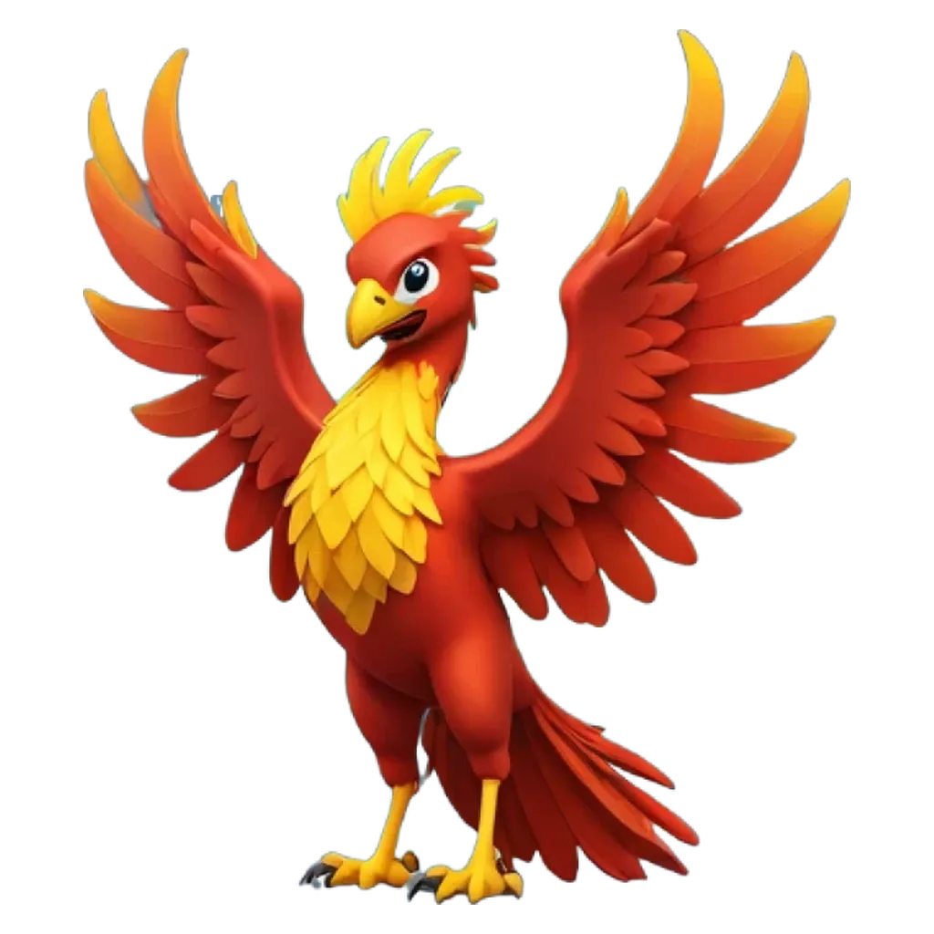 A red and yellow bird with a big wingspan.