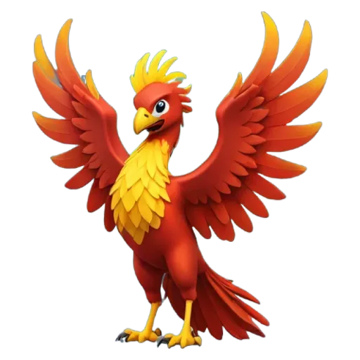 A red and yellow bird with a big wingspan.