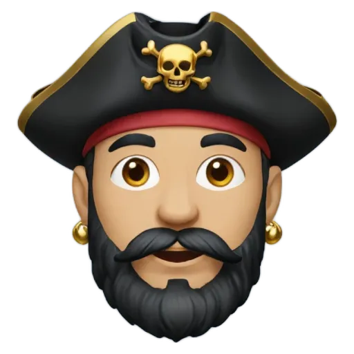 An iphone face that is a pirate.