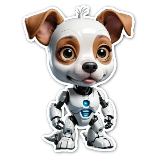 A dog is posed in a robot costume.