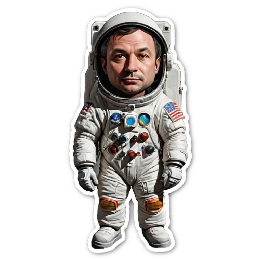 A man in a space suit that is cut off from the rest of the image.