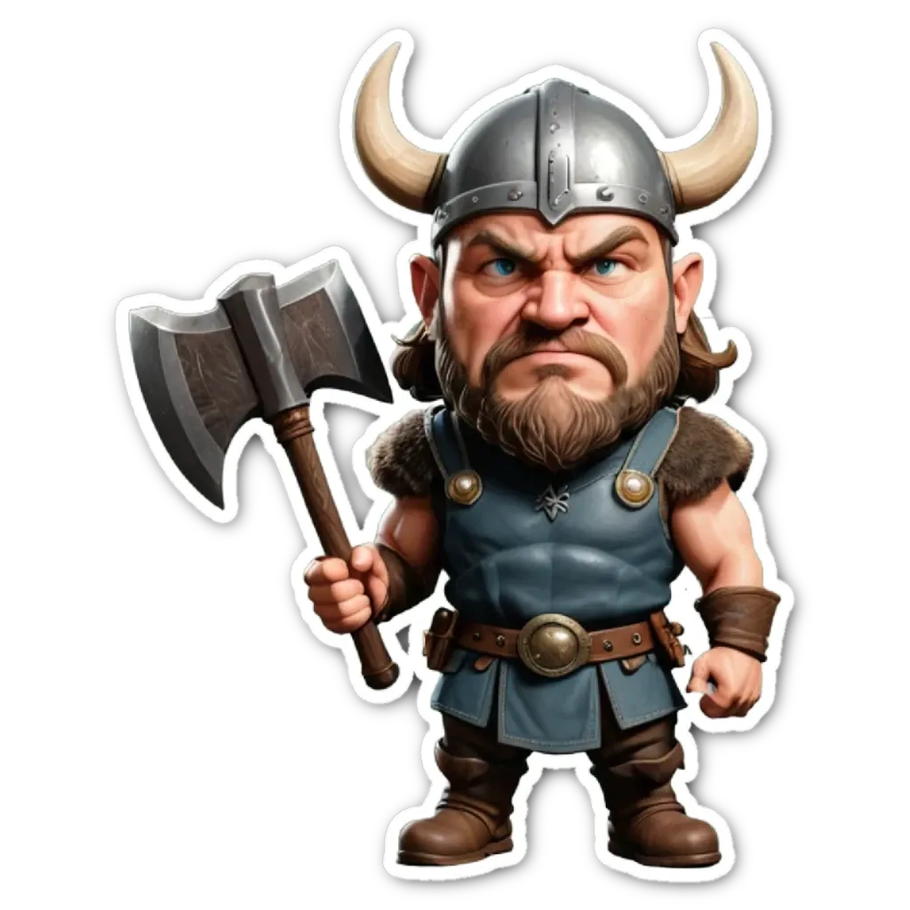 A character holding an ax in a video game.