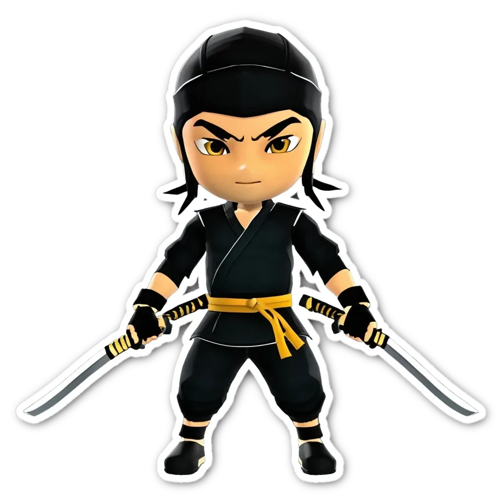 A boy is holding a katana and standing in front of a black background.