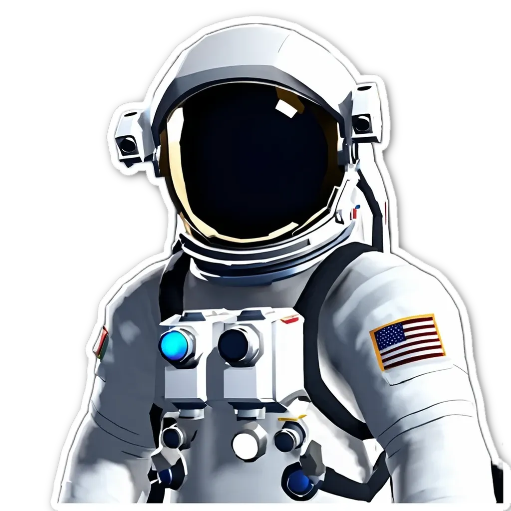 A space man in a helmet with the usa flag on his shirt.