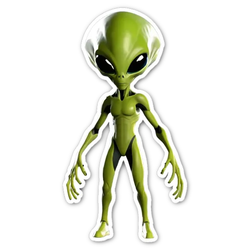 An alien from a science fiction movie who has been given a human appearance.