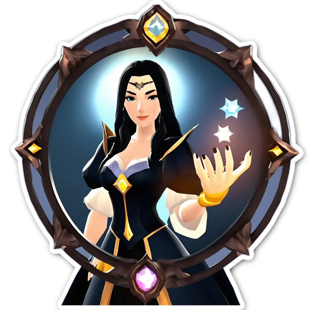 A woman is at the center of a circle with stars and a hand holding a crystal.