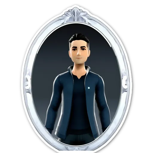 A very detailed and realistic 3d model of a man looking into a mirror.