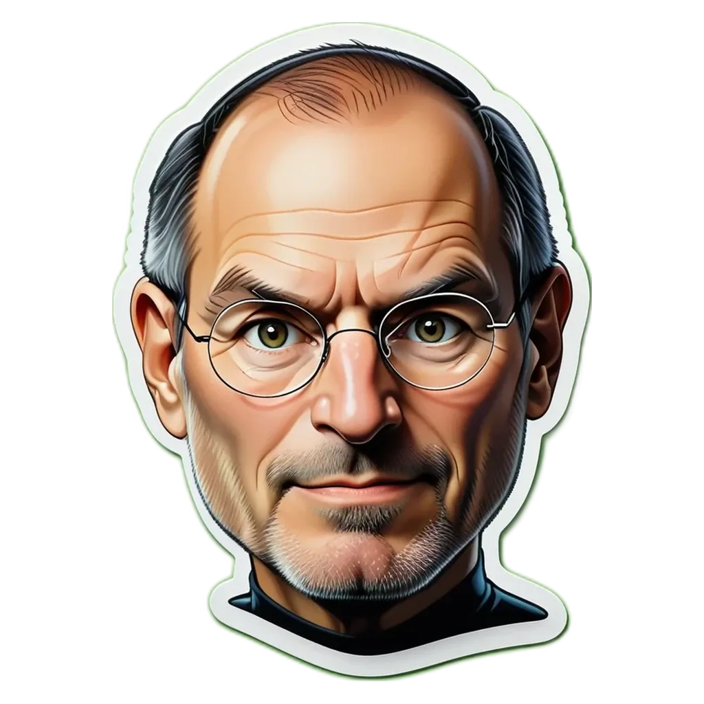 An artistic picture of Steve job, the creator of Apple.