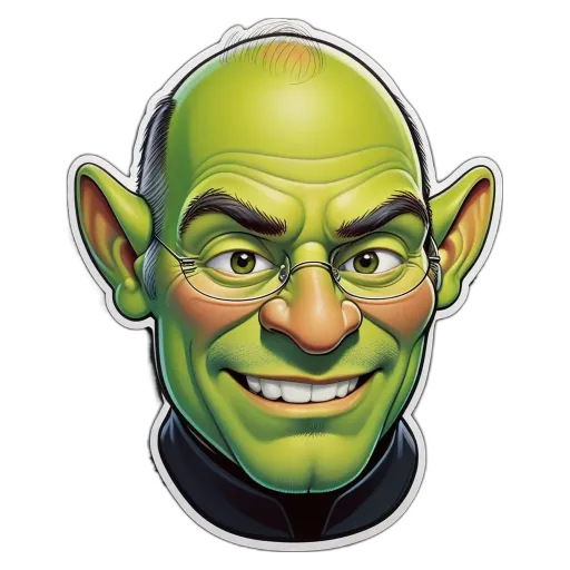 A green face mask of a green skinned man with glasses.