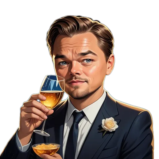 A very detailed and accurate drawing of a man drinking from a glass.