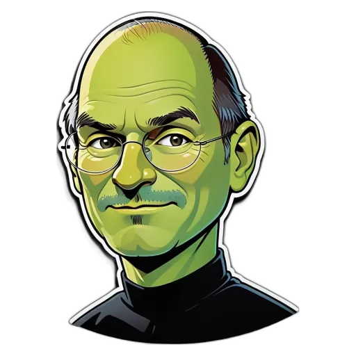 An artist has drawn a picture of Steve Jobs.