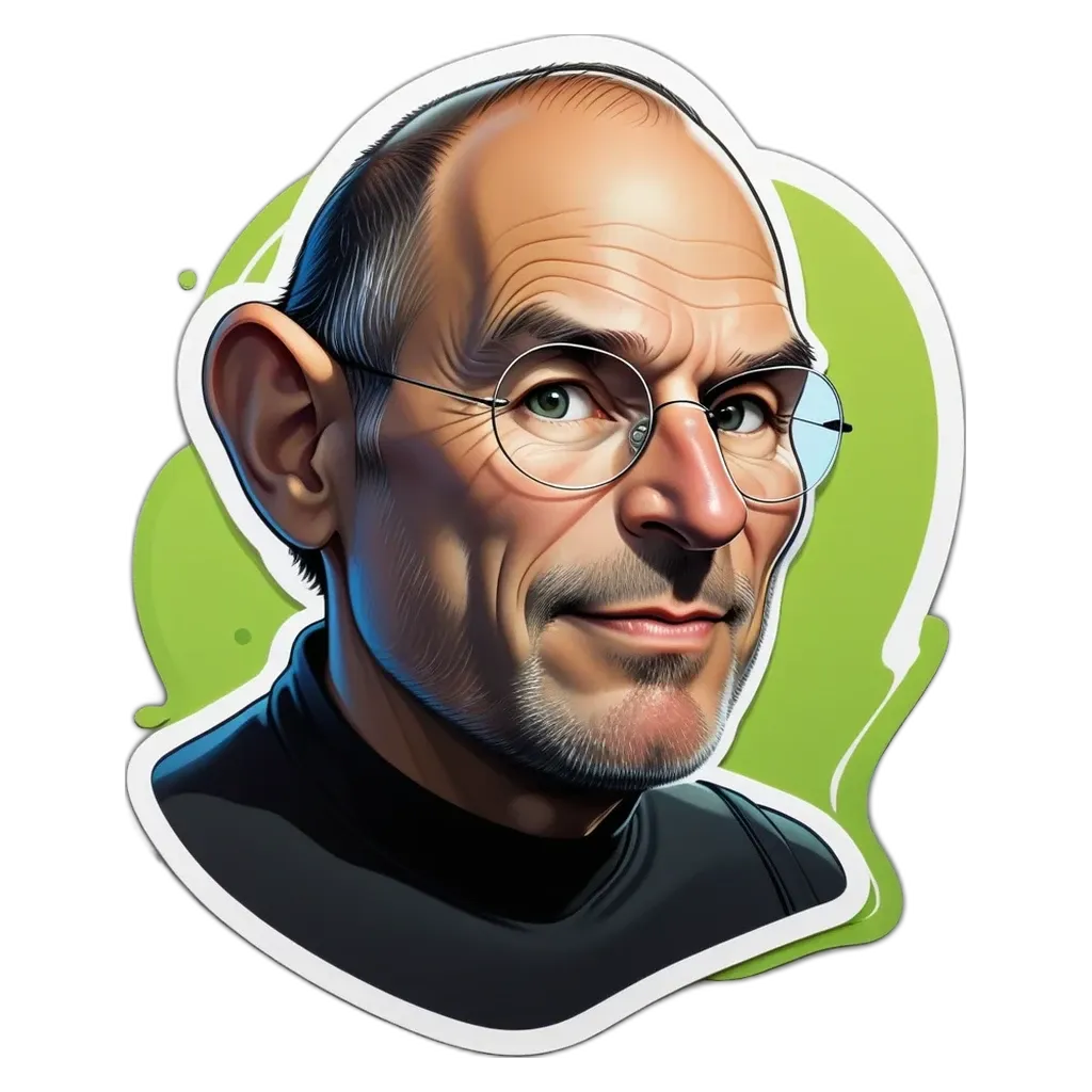 An artistic drawing of Steve job, the creator of Apple.