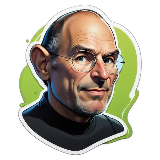 An artistic drawing of Steve job, the creator of Apple.
