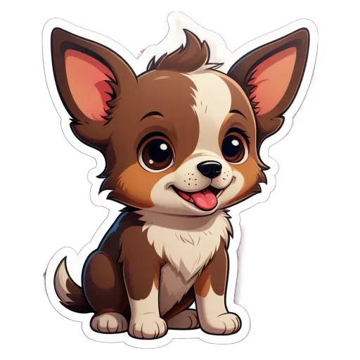 A cute cartoon dog with a tongue hanging out of its mouth.