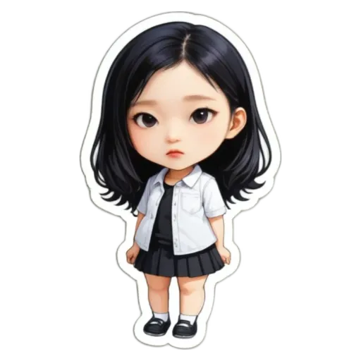 A girl is standing with her hands in her pockets.