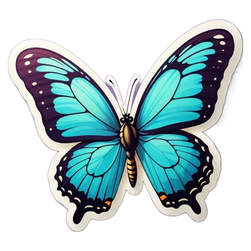 A blue and orange butterfly is on a black background.