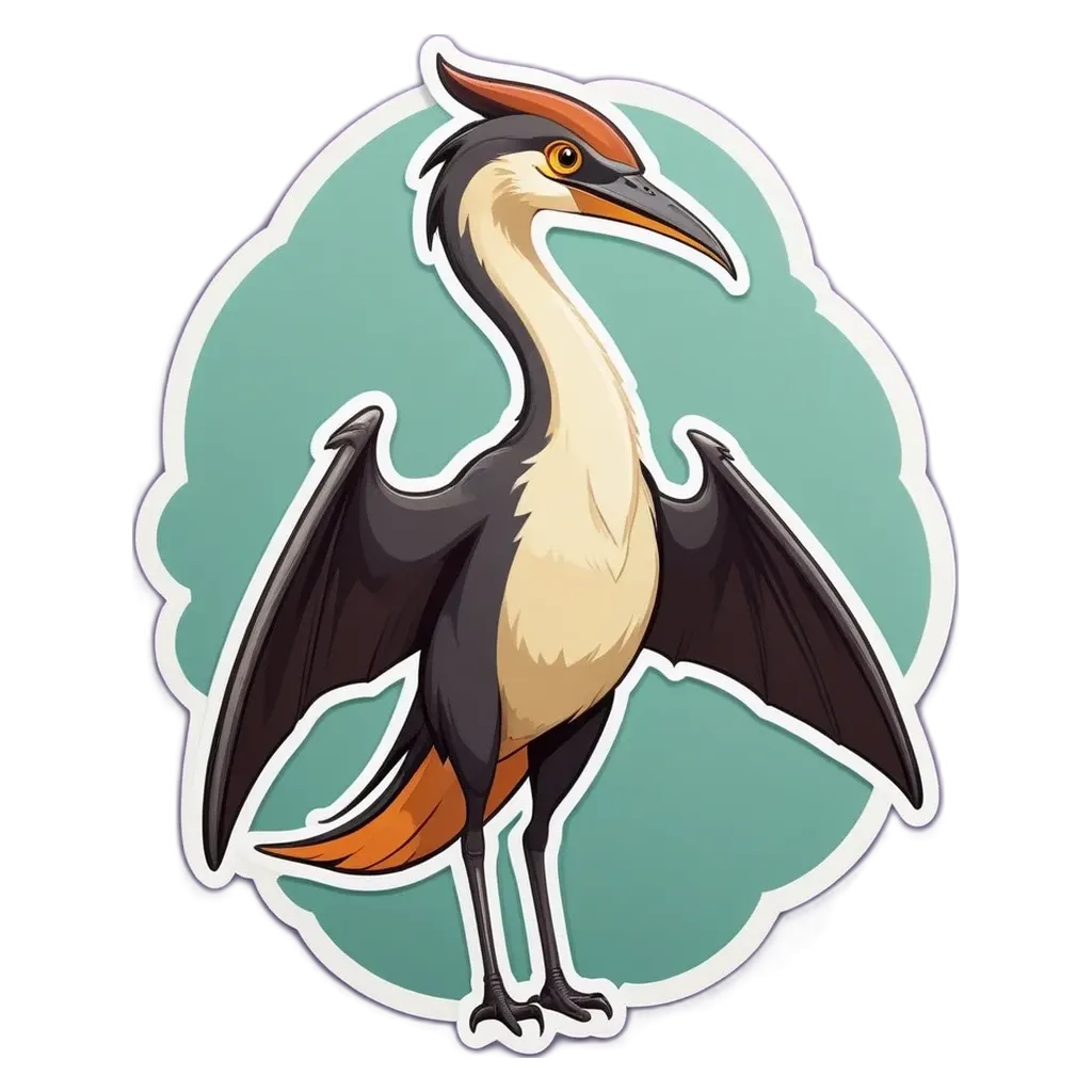 A cartoon bird with a black beak and a white belly.