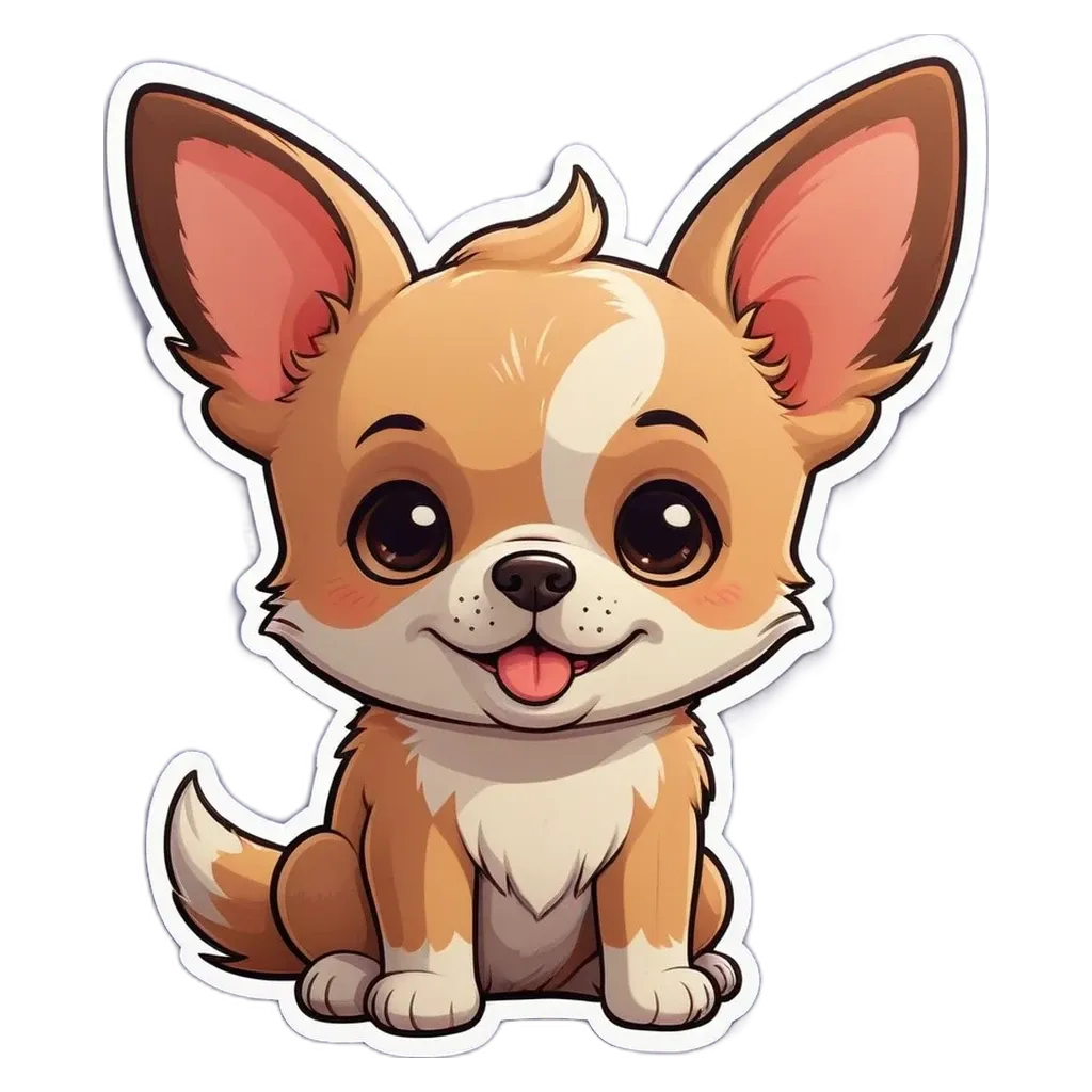 A cute cartoon dog with a tongue hanging out of its mouth.