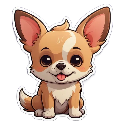 A cute cartoon dog with a tongue hanging out of its mouth.
