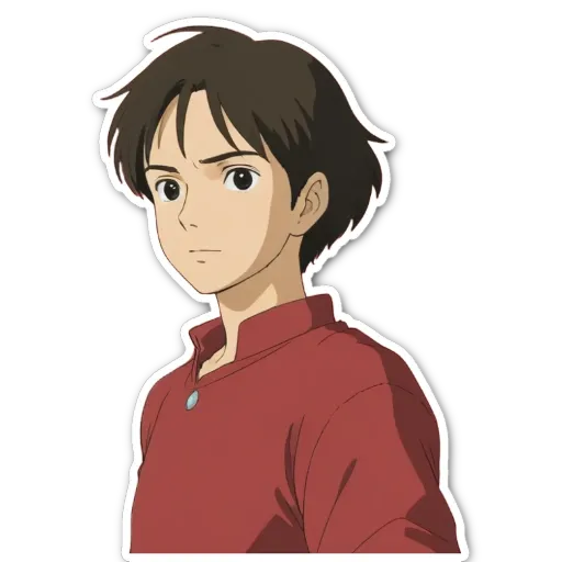 A boy with a red shirt looking at the camera.