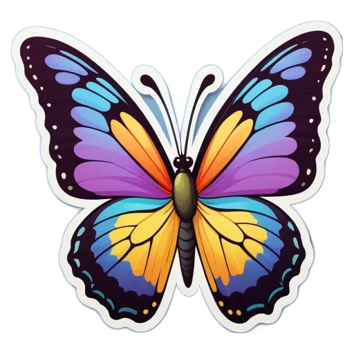 A butterfly with blue wings is sitting on a black and white background.