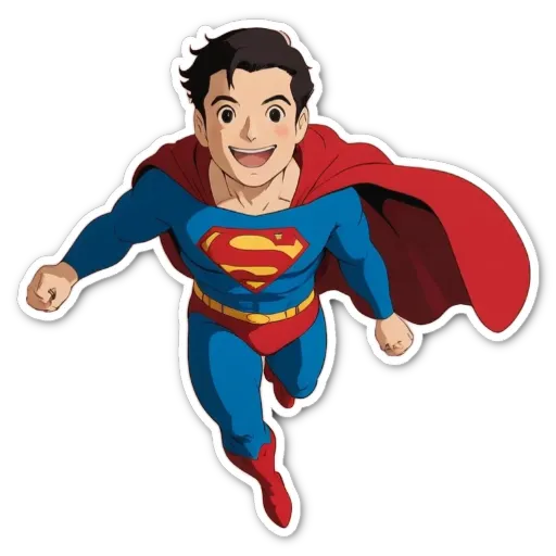 A superman character running with the number 9 on his back.