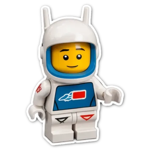 A lego space man with a blue helmet.